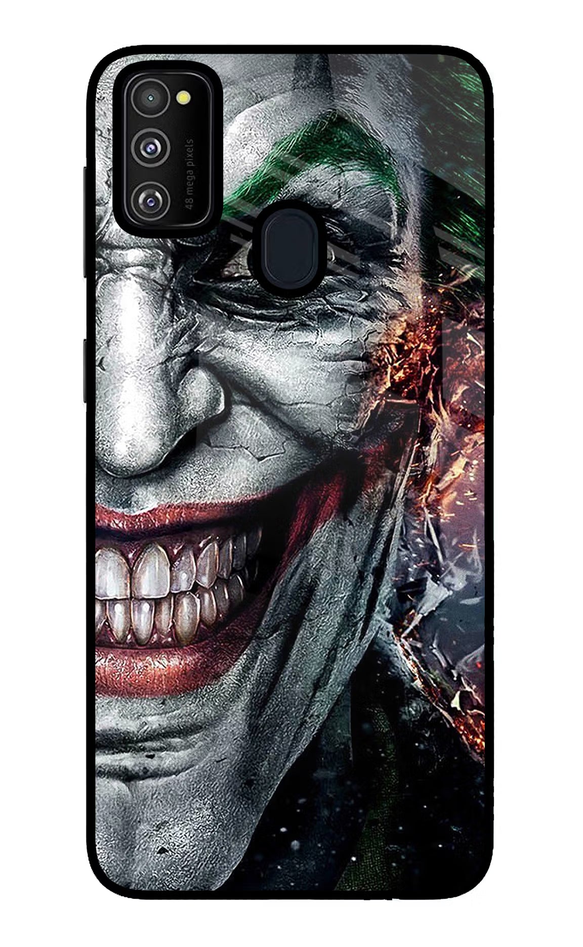 Joker Cam Samsung M21 2020 Glass Case Back Cover by Casekaro