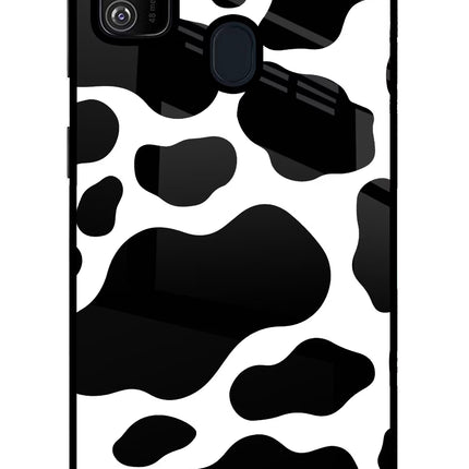 Cow Spots Samsung M21 2020 Glass Case Back Cover by Casekaro