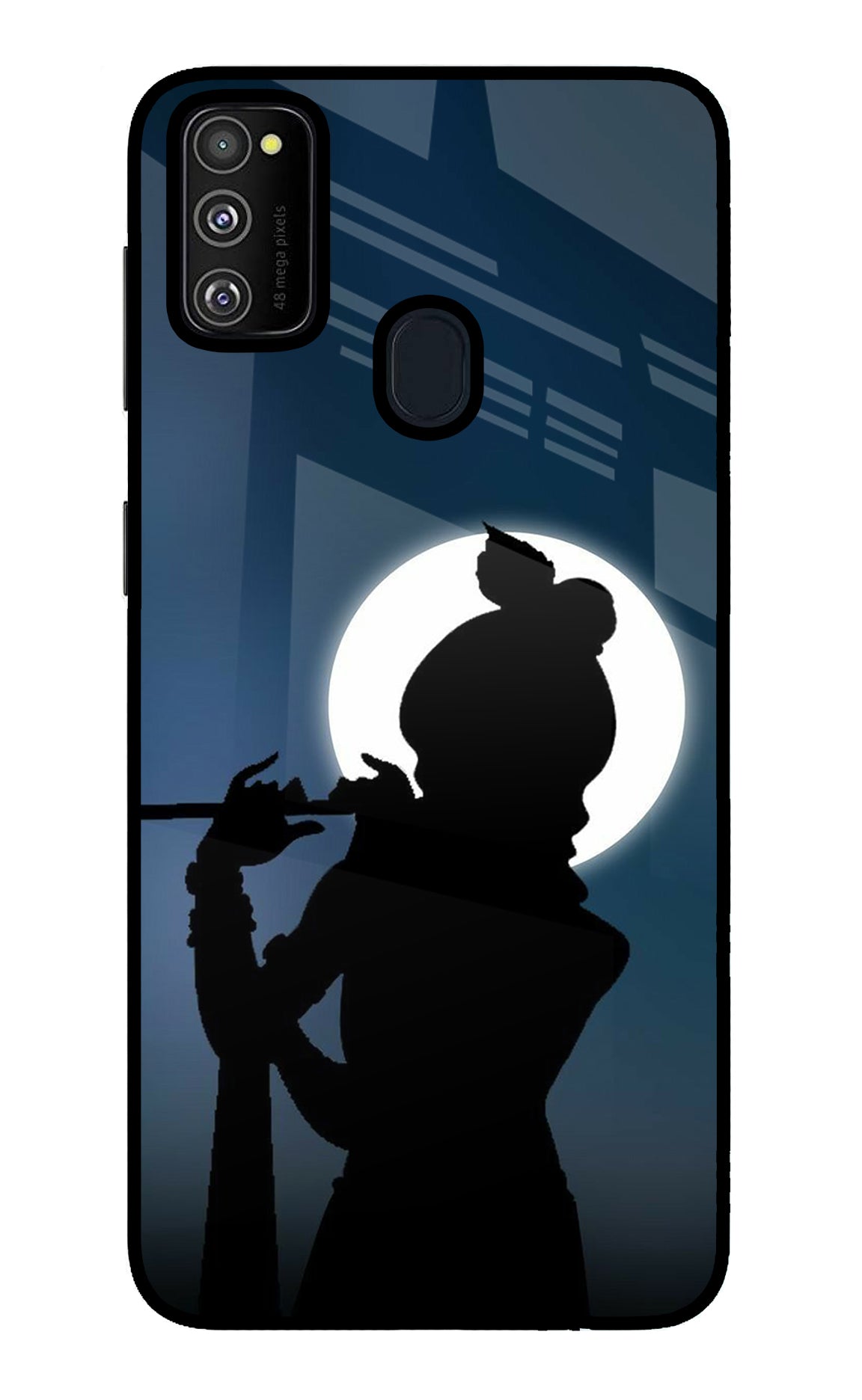 Shri Krishna Silhouette Samsung M21 2020 Glass Case