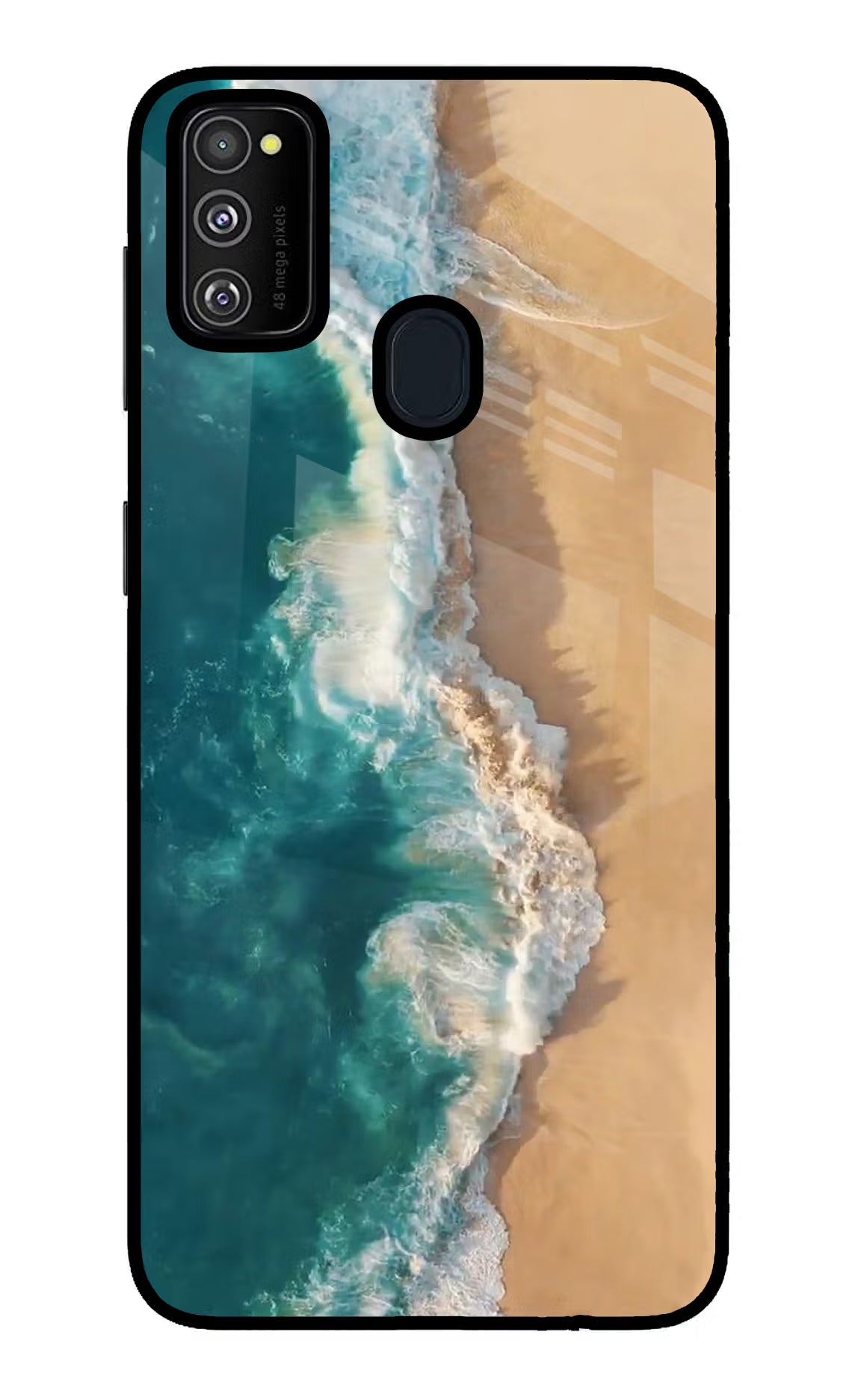 Ocean Beach Samsung M21 2020 Glass Case Back Cover by Casekaro