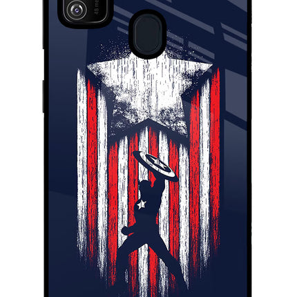 Captain America Marvel Art Samsung M21 2020 Glass Case Back Cover by Casekaro