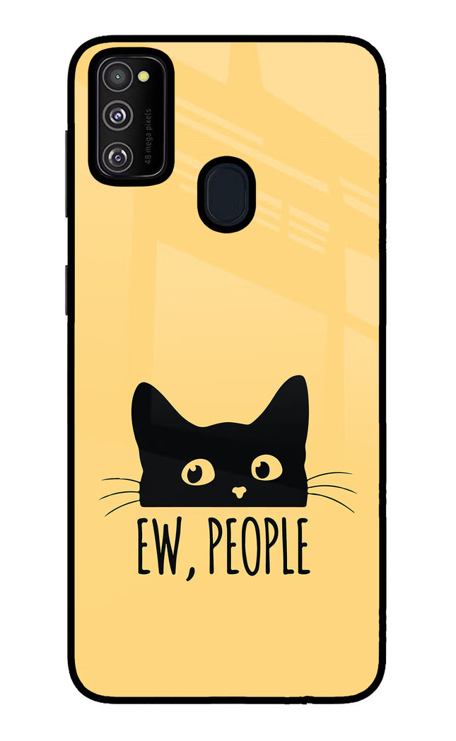 Ew People Catitude Samsung M21 2020 Glass Case Back Cover by Casekaro