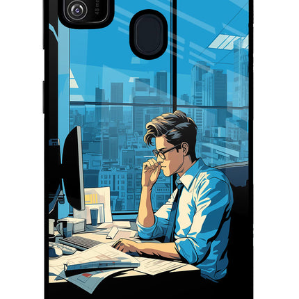 Focused Hustler (AI Generated) Samsung M21 2020 Glass Case Back Cover by Casekaro