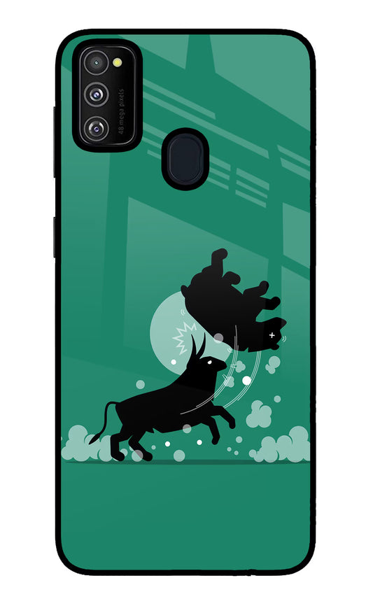 Bull Conqueror Samsung M21 2020 Glass Case
