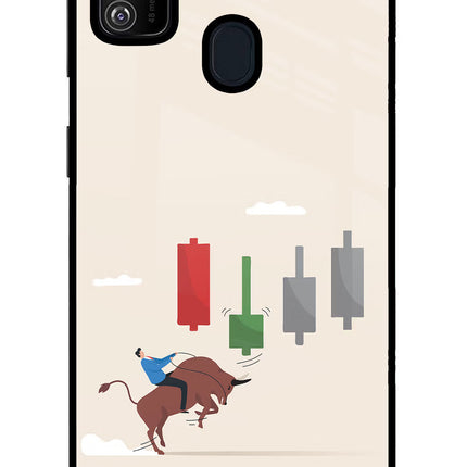Bull Trading Momentum Samsung M21 2020 Glass Case Back Cover by Casekaro