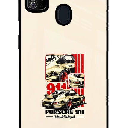 Classic Porsche 911 Samsung M21 2020 Glass Case Back Cover by Casekaro
