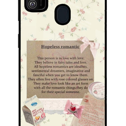 Hopeless Romantic Samsung M21 2020 Glass Case Back Cover by Casekaro