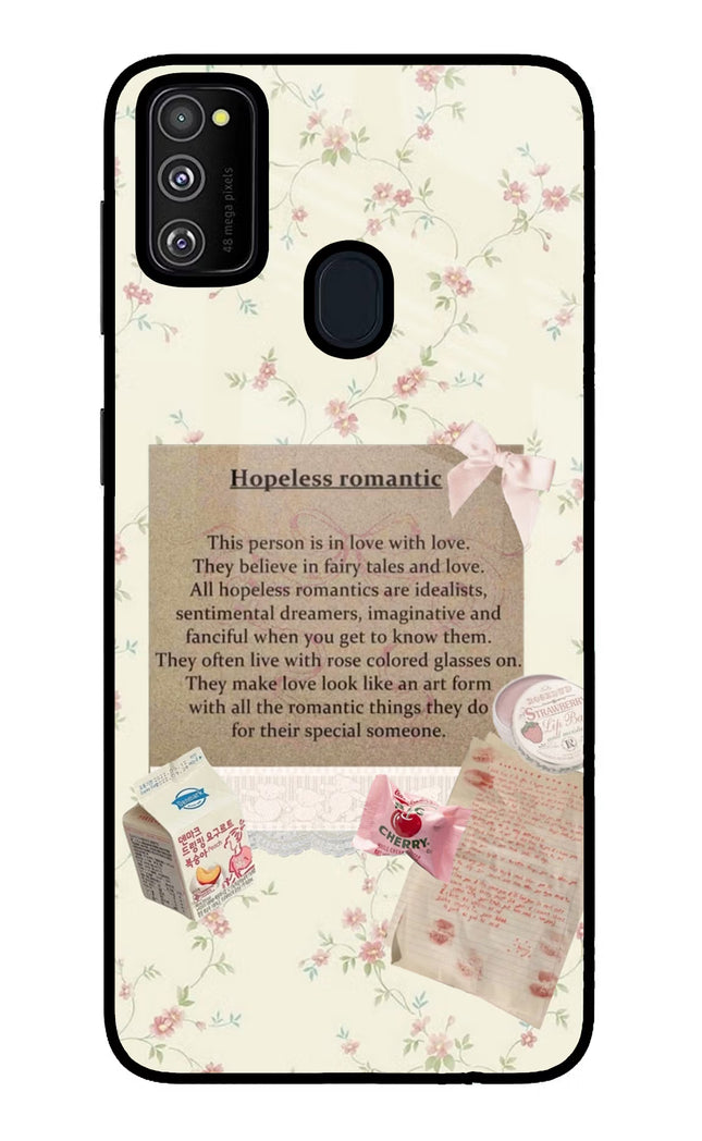 Hopeless Romantic Samsung M21 2020 Glass Case Back Cover by Casekaro