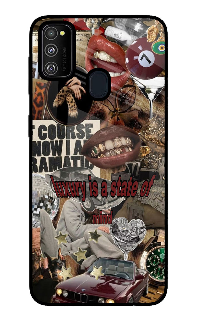 Luxury Samsung M21 2020 Glass Case Back Cover by Casekaro