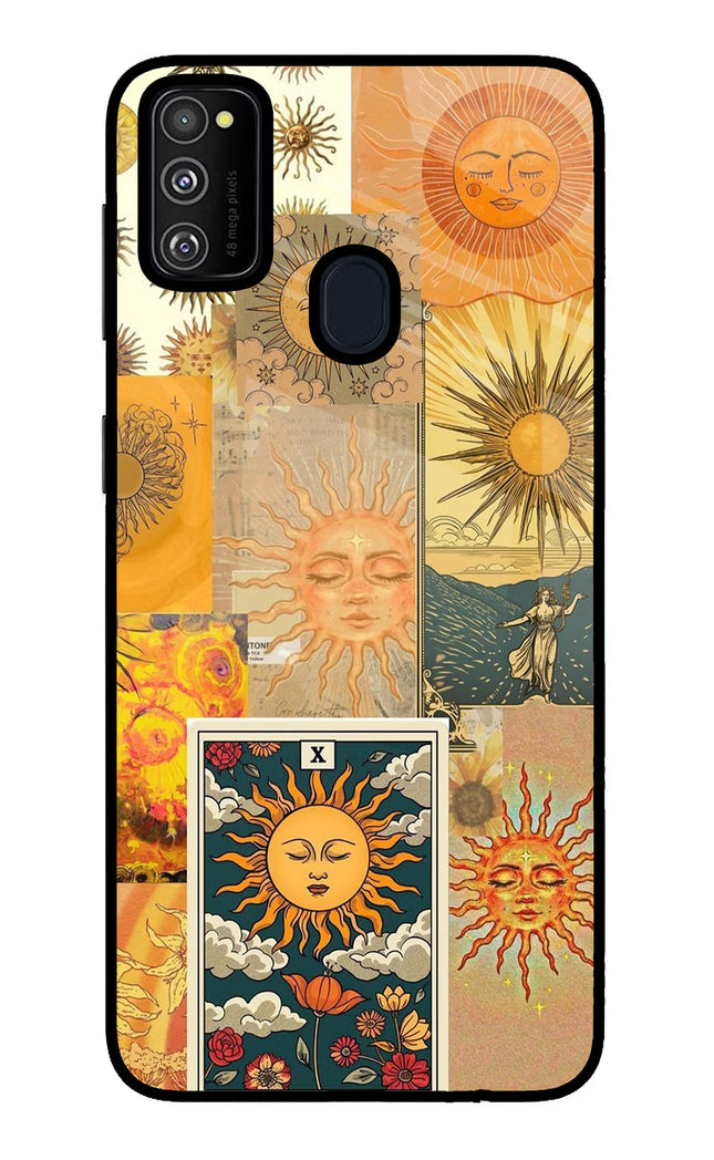 Sun Samsung M21 2020 Glass Case Back Cover by Casekaro