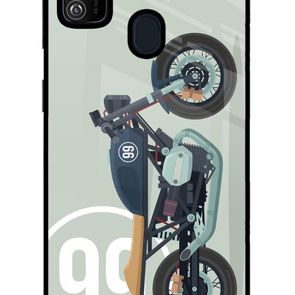Classic Cafe Racer 99 Samsung M21 2020 Glass Case Back Cover by Casekaro