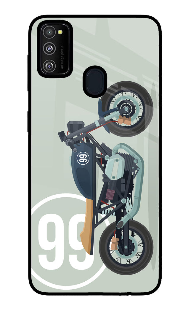 Classic Cafe Racer 99 Samsung M21 2020 Glass Case Back Cover by Casekaro