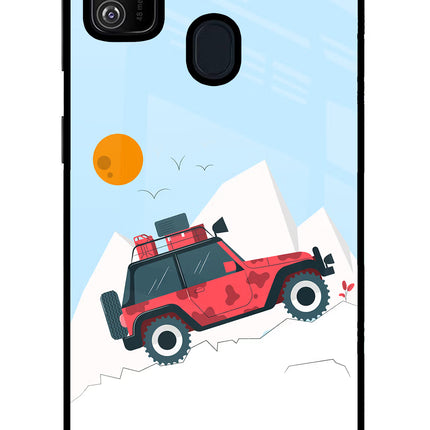 Mountain Trail Beast Samsung M21 2020 Glass Case Back Cover by Casekaro