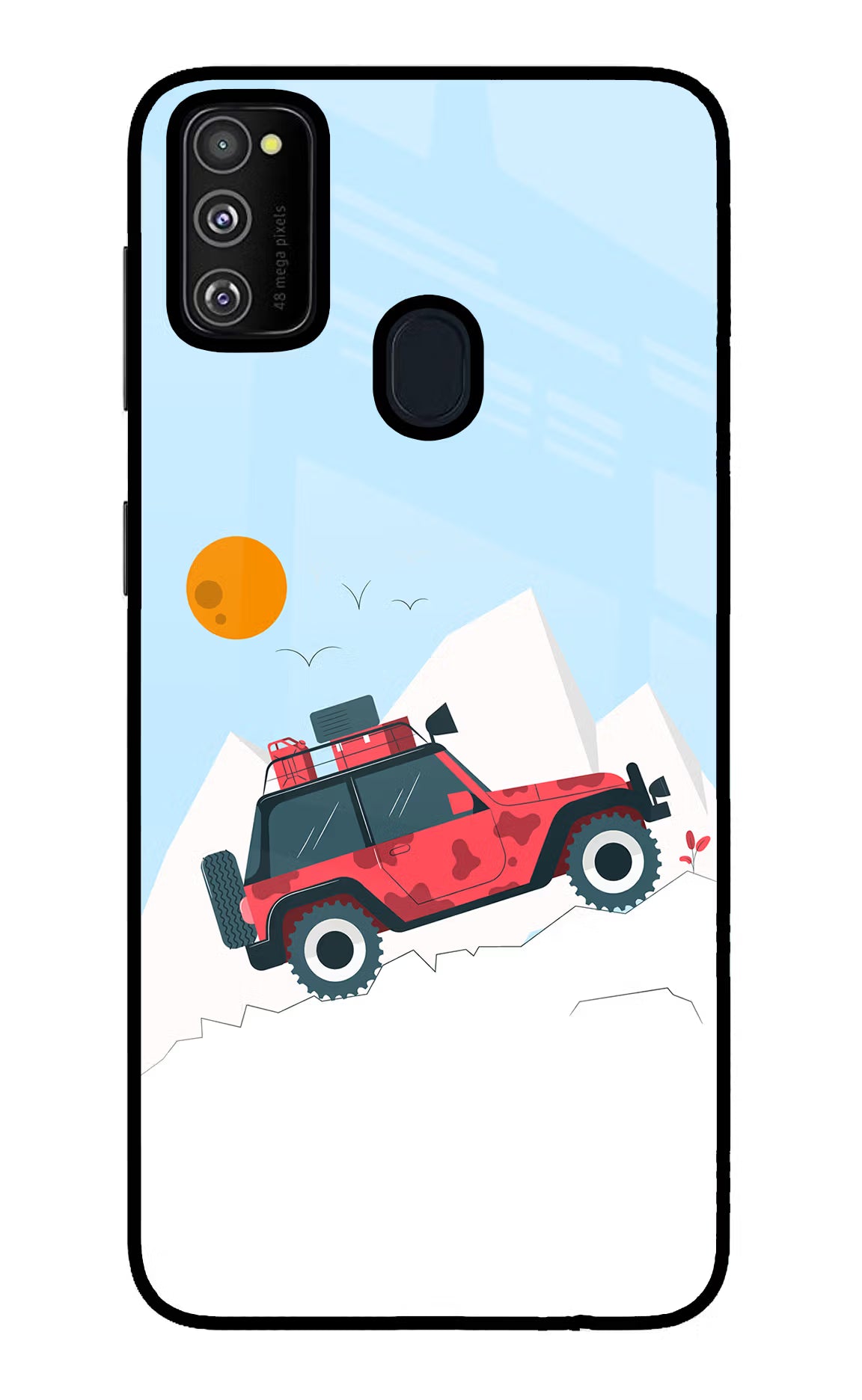 Mountain Trail Beast Samsung M21 2020 Glass Case Back Cover by Casekaro