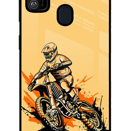 Off-Road Fury Samsung M21 2020 Glass Case Back Cover by Casekaro