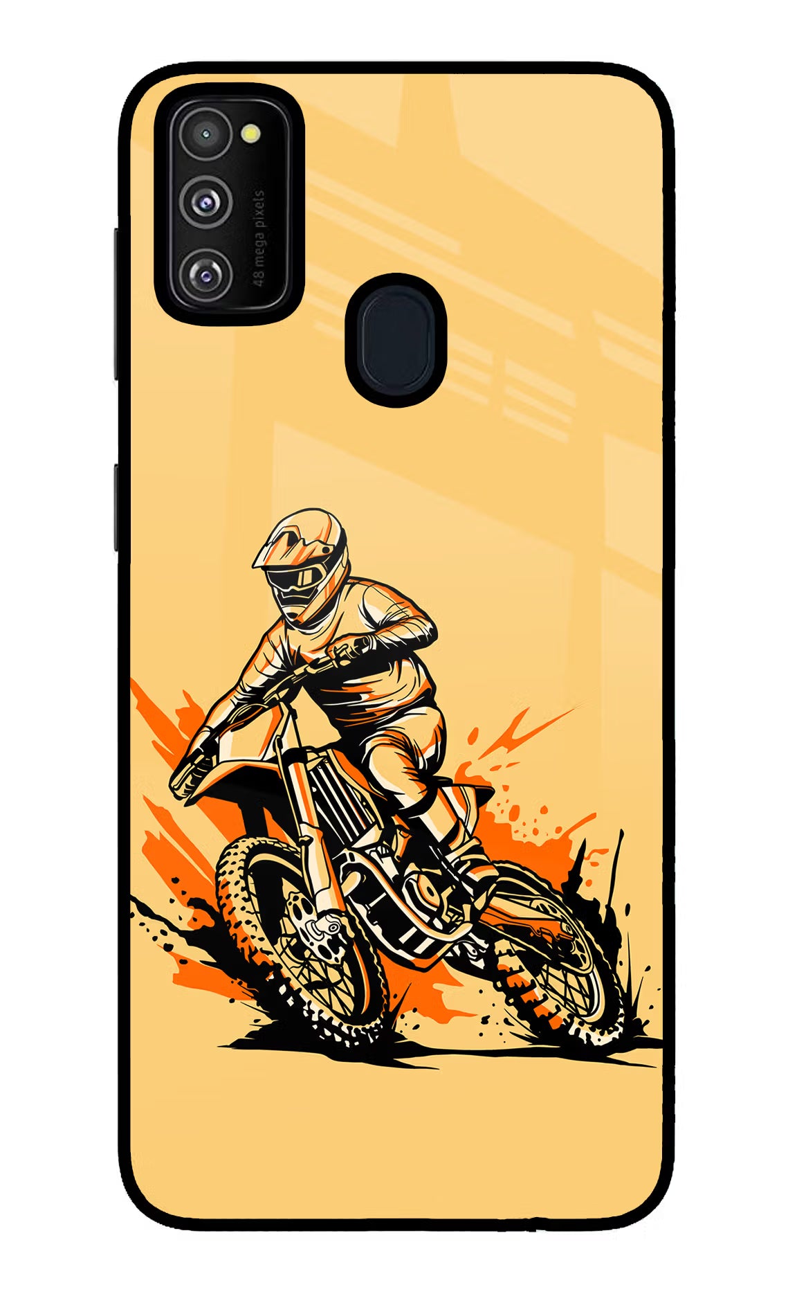 Off-Road Fury Samsung M21 2020 Glass Case Back Cover by Casekaro