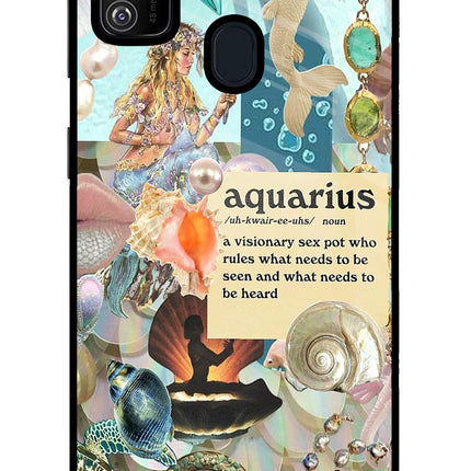 Aquarius Zodiac Samsung M21 2020 Glass Case Back Cover by Casekaro