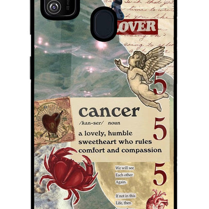 Cancer Zodiac Samsung M21 2020 Glass Case Back Cover by Casekaro