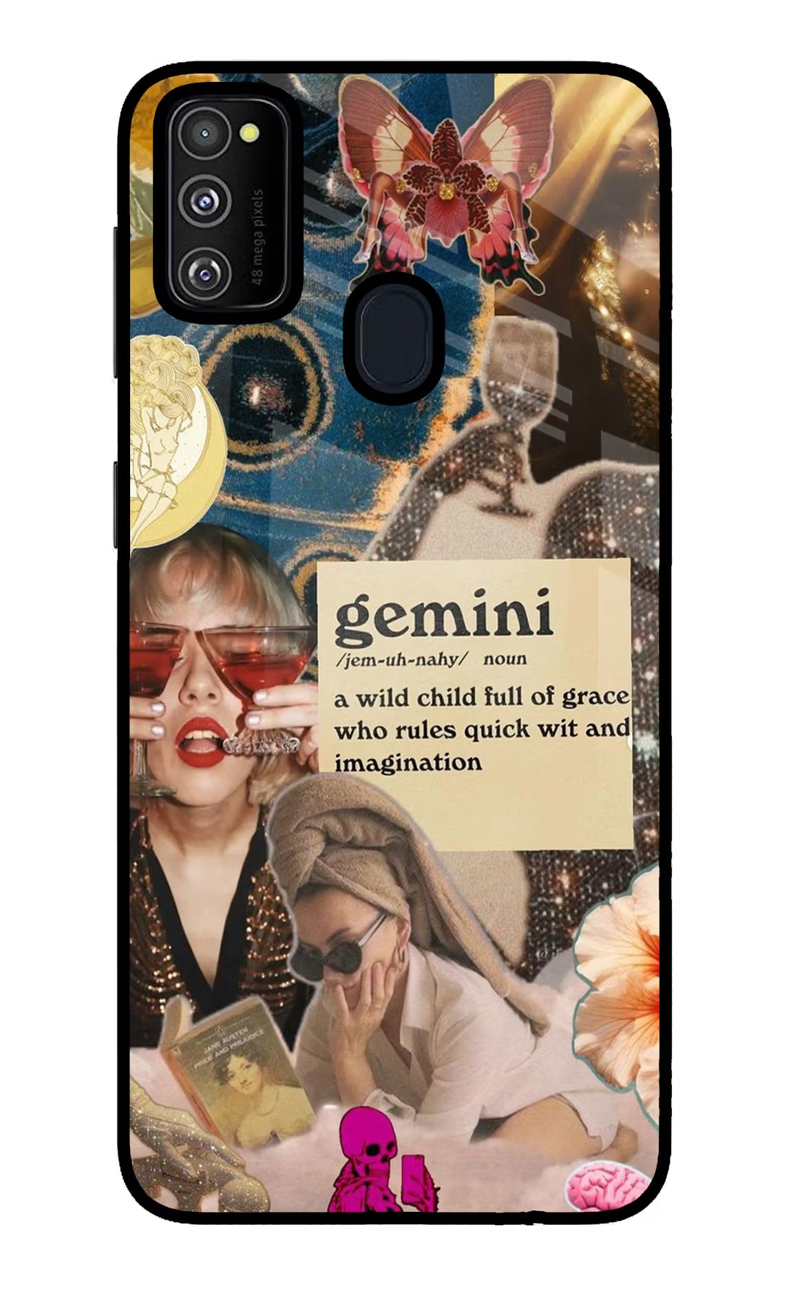 Gemini Zodiac Samsung M21 2020 Glass Case Back Cover by Casekaro