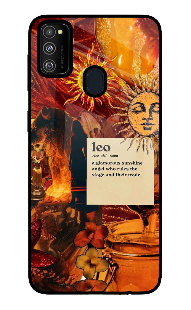 Leo Zodiac Samsung M21 2020 Glass Case Back Cover by Casekaro