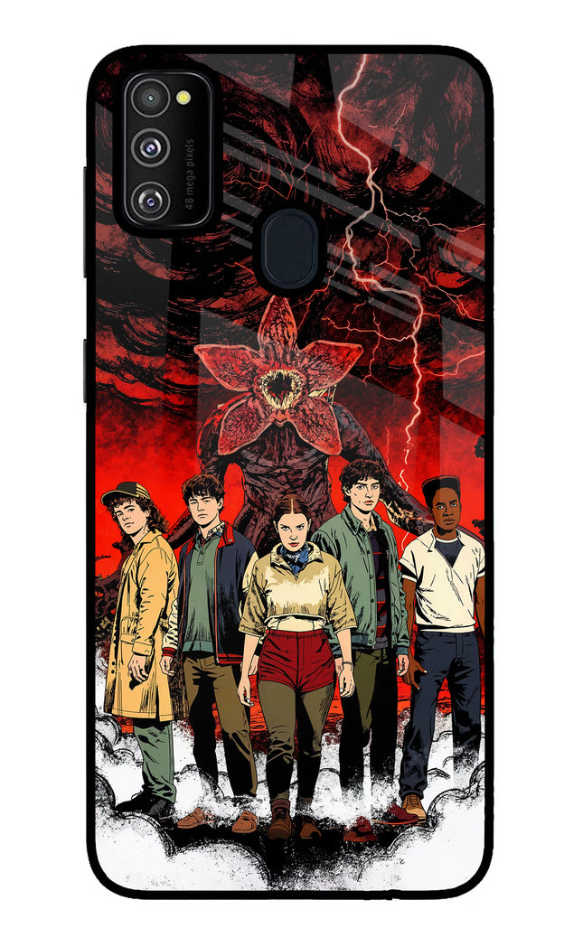 Ordinary Things Characters Samsung M21 2020 Glass Case Back Cover by Casekaro