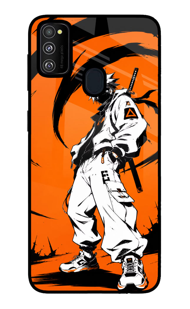 Street Samurai  Samsung M21 2020 Glass Case Back Cover by Casekaro