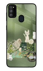 Aesthetic anime Samsung M21 2020 Glass Case