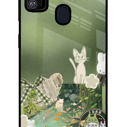 Aesthetic anime Samsung M21 2020 Glass Case Back Cover by Casekaro