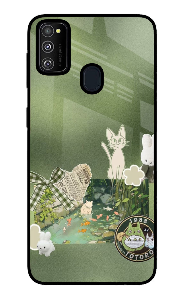 Aesthetic anime Samsung M21 2020 Glass Case Back Cover by Casekaro