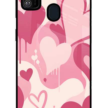 Hearty case Samsung M21 2020 Glass Case Back Cover by Casekaro