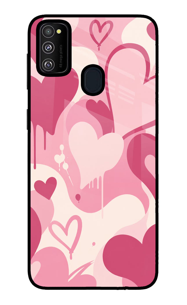 Hearty case Samsung M21 2020 Glass Case Back Cover by Casekaro