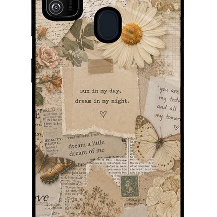 Vintage case Samsung M21 2020 Glass Case Back Cover by Casekaro