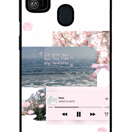 Wave to earth Samsung M21 2020 Glass Case Back Cover by Casekaro