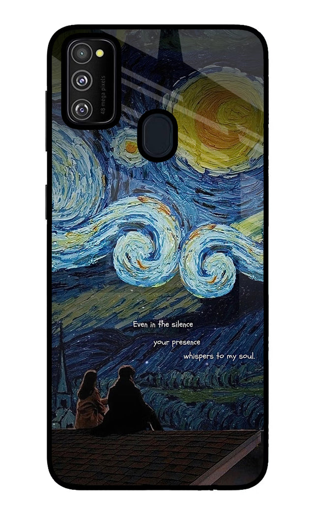Softcore Samsung M21 2020 Glass Case Back Cover by Casekaro