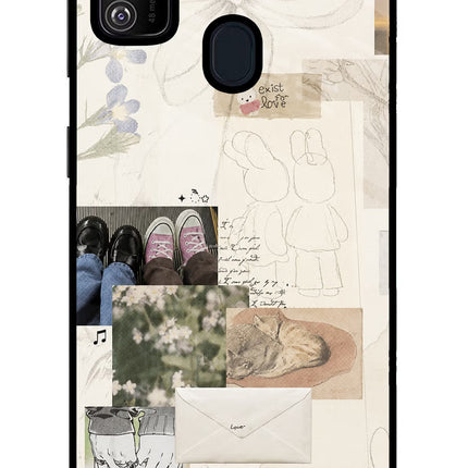 Soft Aesthetic Samsung M21 2020 Glass Case Back Cover by Casekaro