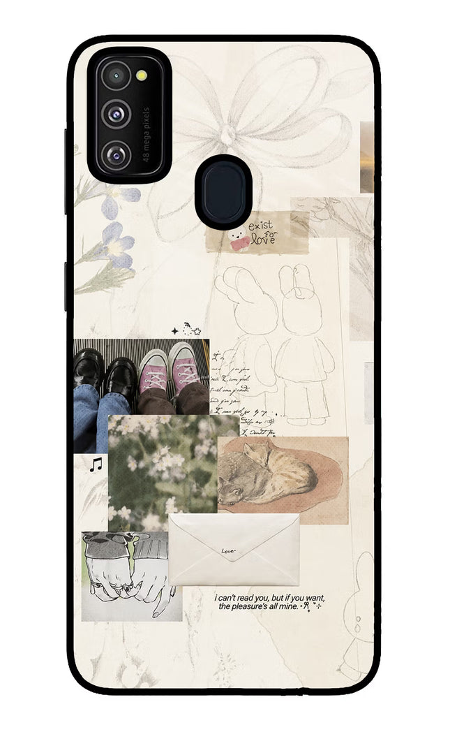 Soft Aesthetic Samsung M21 2020 Glass Case Back Cover by Casekaro