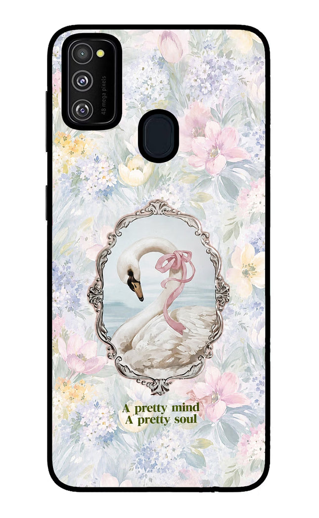 Pretty Mind Pretty Soul Samsung M21 2020 Glass Case Back Cover by Casekaro