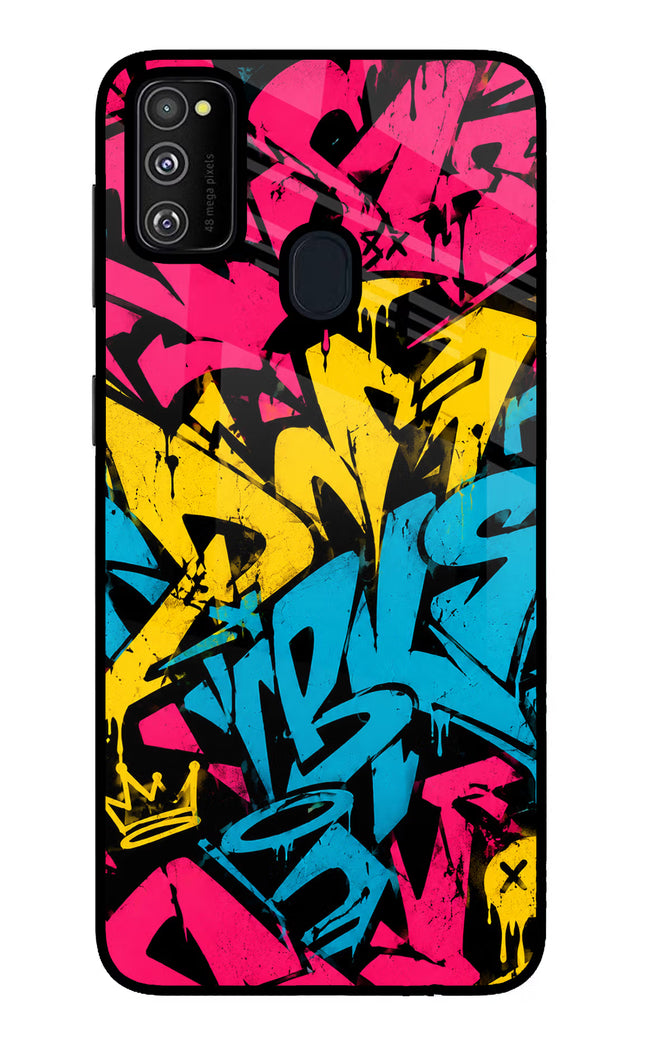 Graffiti Vibe Samsung M21 2020 Glass Case Back Cover by Casekaro