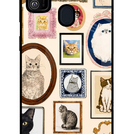 Mirror Cats Samsung M21 2020 Glass Case Back Cover by Casekaro