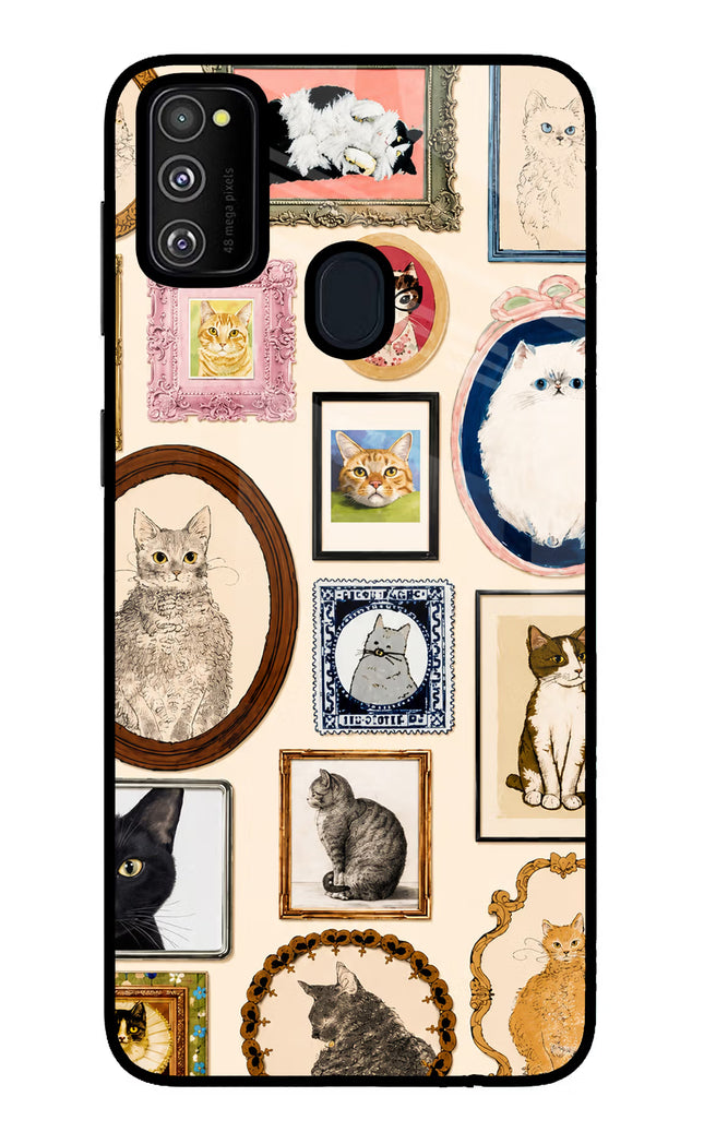 Mirror Cats Samsung M21 2020 Glass Case Back Cover by Casekaro