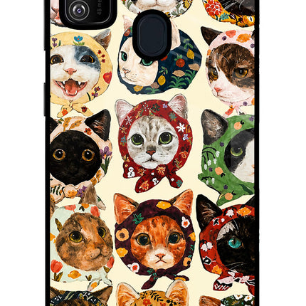 Cool Cat Samsung M21 2020 Glass Case Back Cover by Casekaro