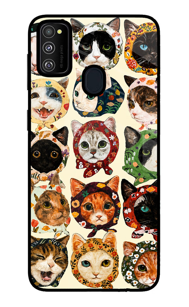 Cool Cat Samsung M21 2020 Glass Case Back Cover by Casekaro