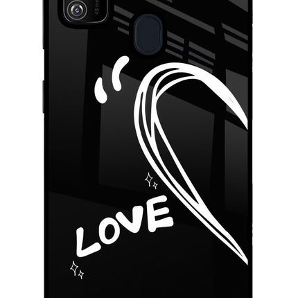 Love Line Samsung M21 2020 Glass Case Back Cover by Casekaro