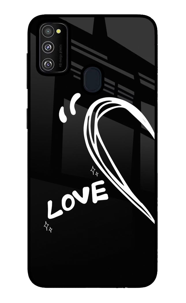 Love Line Samsung M21 2020 Glass Case Back Cover by Casekaro