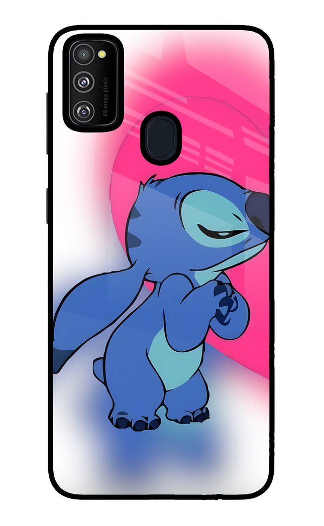 Stitch Hug Samsung M21 2020 Glass Case Back Cover by Casekaro