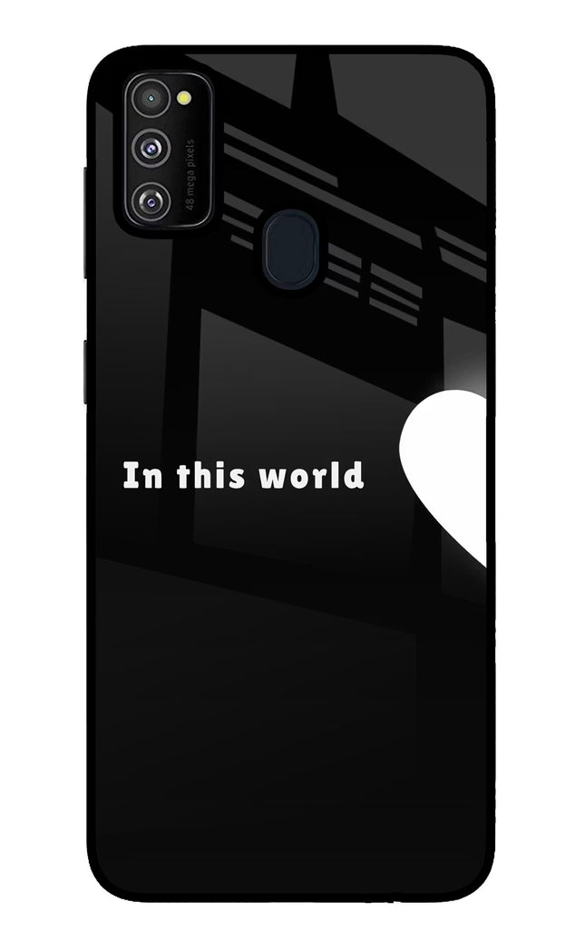 This World Samsung M21 2020 Glass Case Back Cover by Casekaro