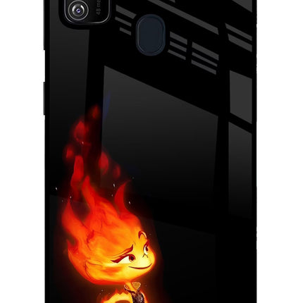 Ember Flame Samsung M21 2020 Glass Case Back Cover by Casekaro