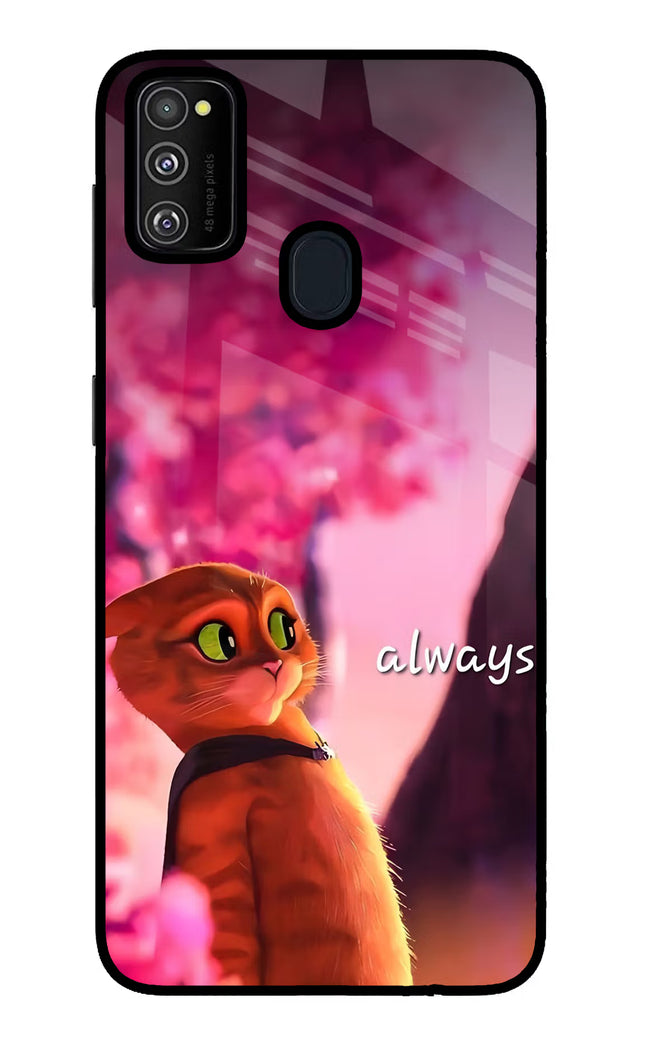 Always Cat Samsung M21 2020 Glass Case