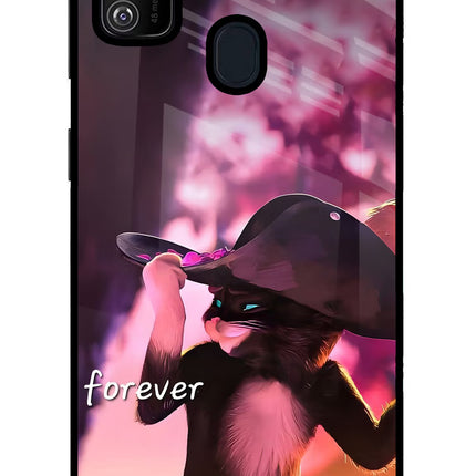 Forever Cat Samsung M21 2020 Glass Case Back Cover by Casekaro
