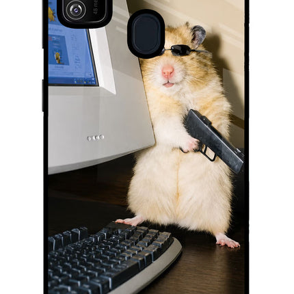 Hacker Hamster Samsung M21 2020 Glass Case Back Cover by Casekaro